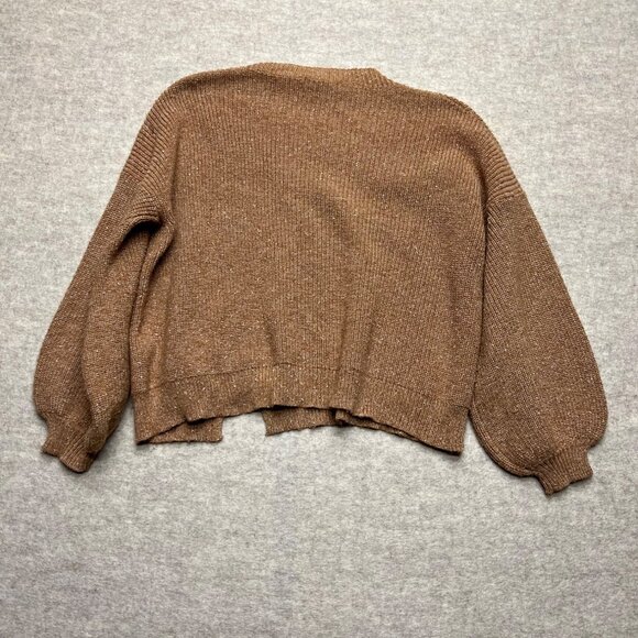 Kerisma Brown Balloon Sleeve Knit Angola Blend Sweater Size Medium/Large - Picture 6 of 9